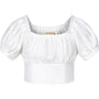 Marjorie Cropped Gathered Polyester Silk Crop Top