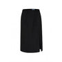 Soleil Straight Slit Hem Twill Knee-length Skirt