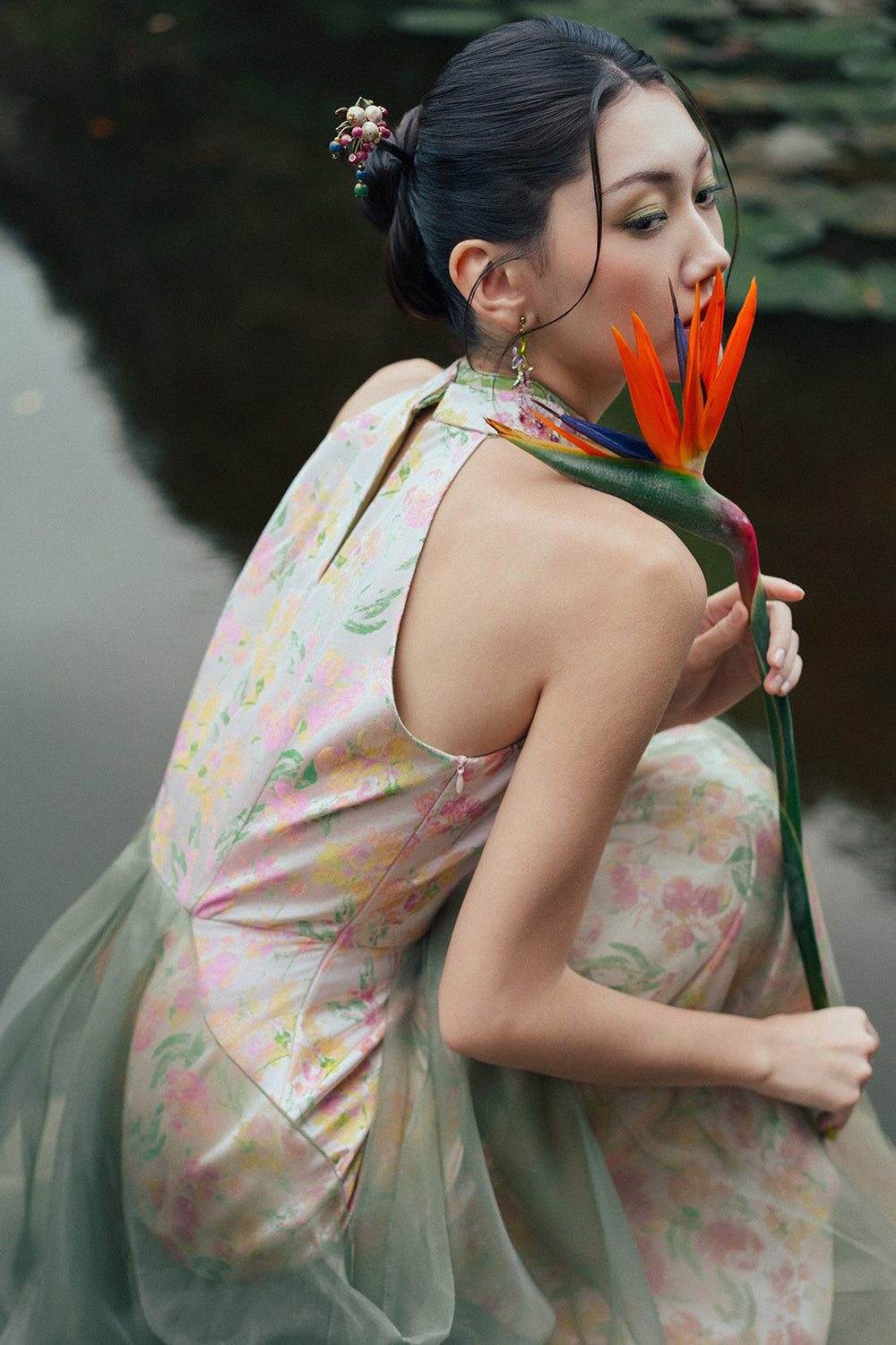 Hoa Uyen Halter Maxi Dress