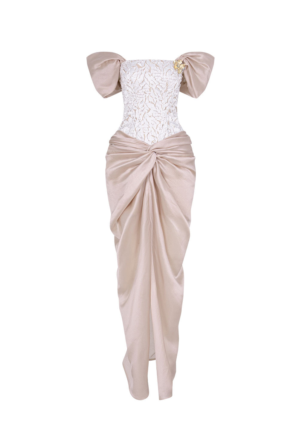 Gladys Sarong Straight Across Neck Chiffon Ankle Length Dress – MEAN BLVD