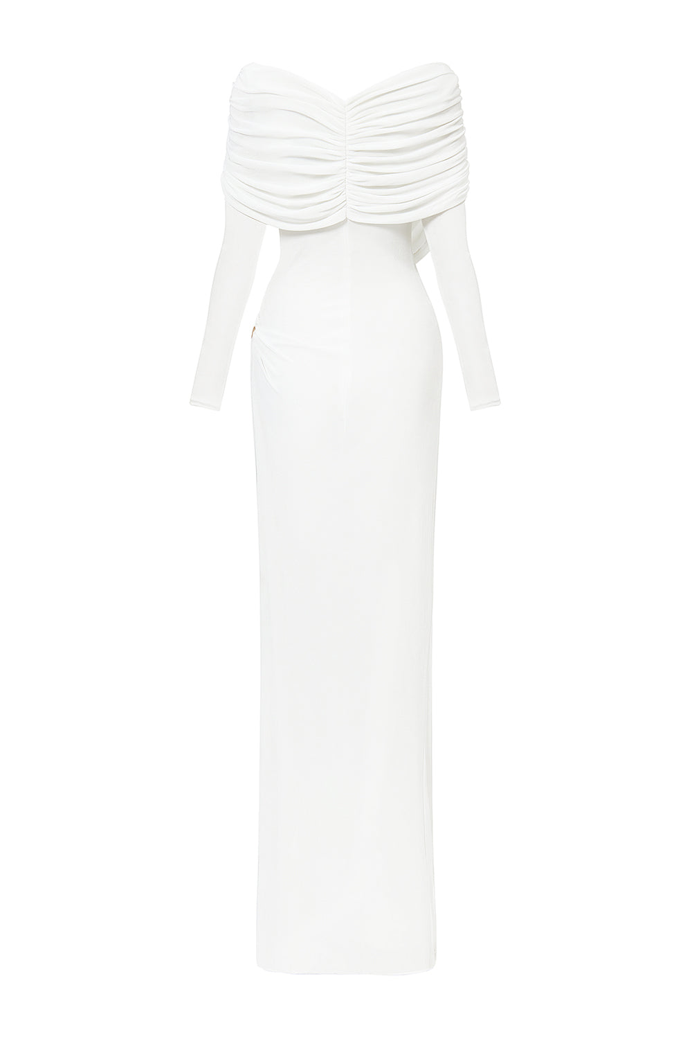 Aether Sheath Gathered Spandex Floor Length Dress