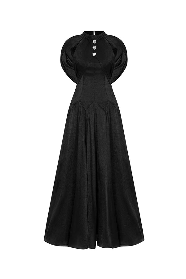 Alexandra A-line Cape Shoulder Polycotton Ankle Length Dress