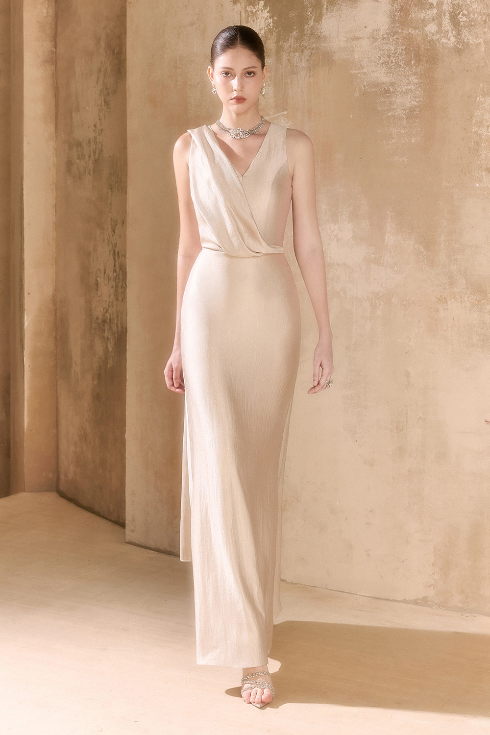 Arisa V-Neck Maxi Dress
