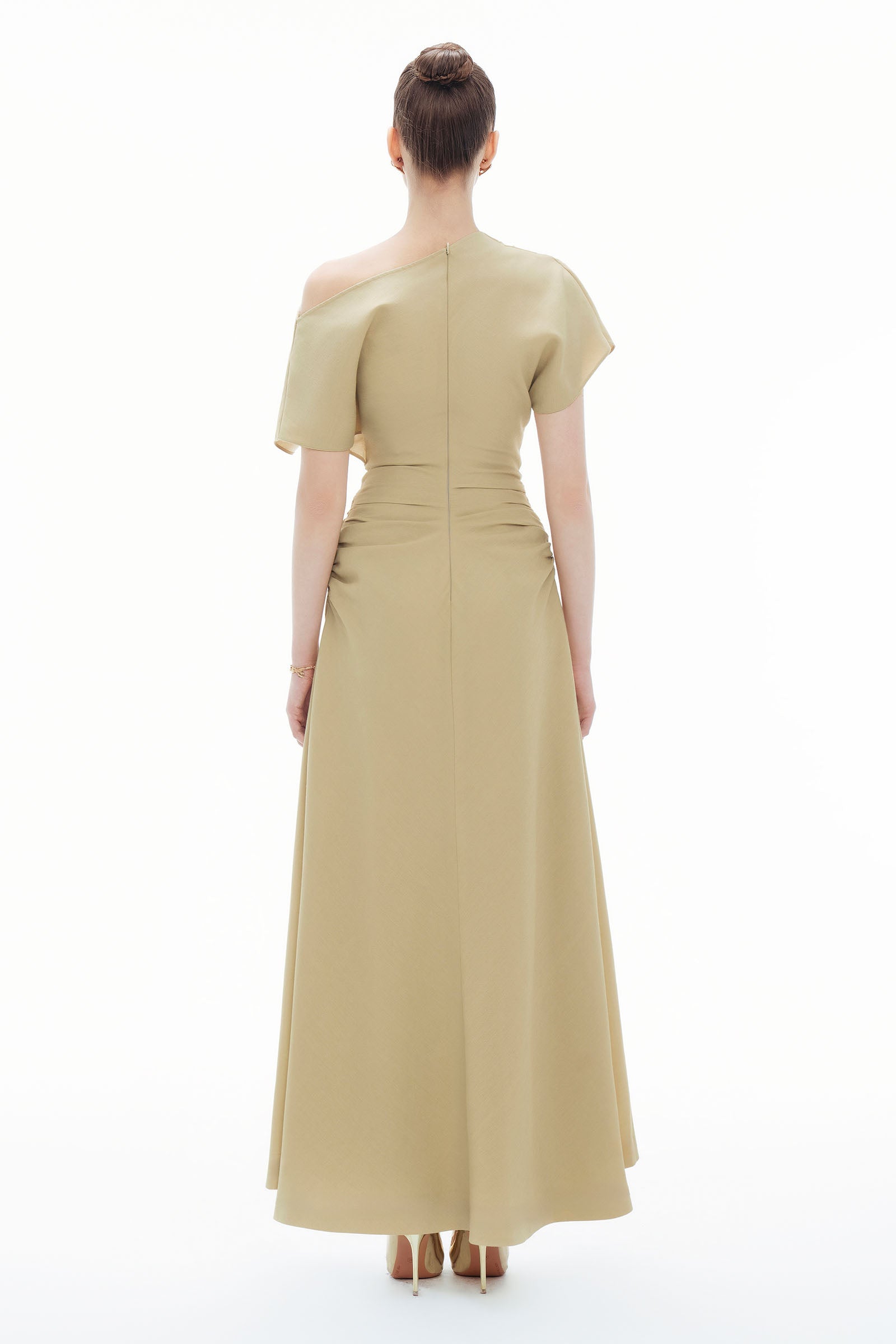 Olivia Asymmetric Sleeve Maxi Dress