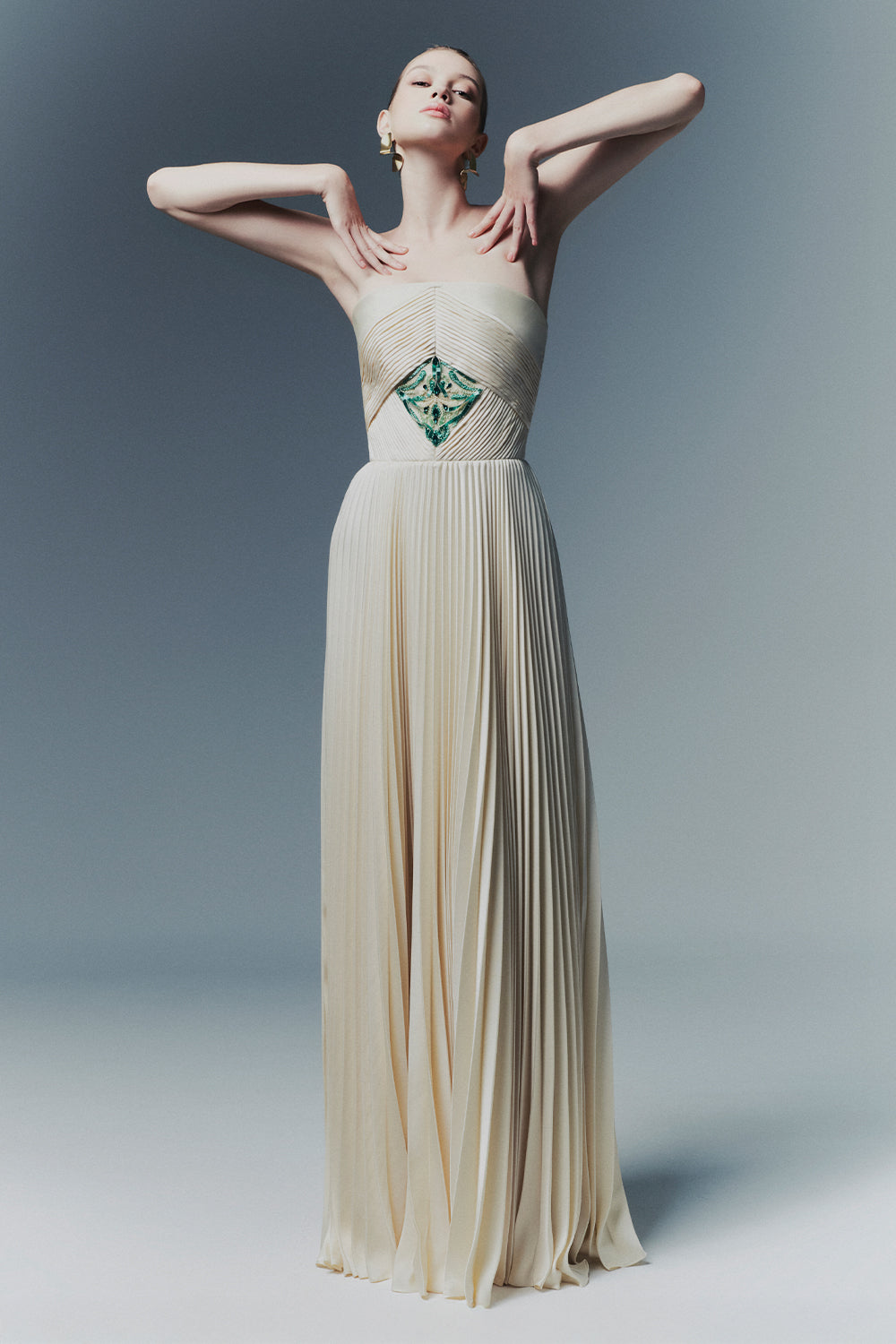 Celeste Straight Across Bead Maxi Dress