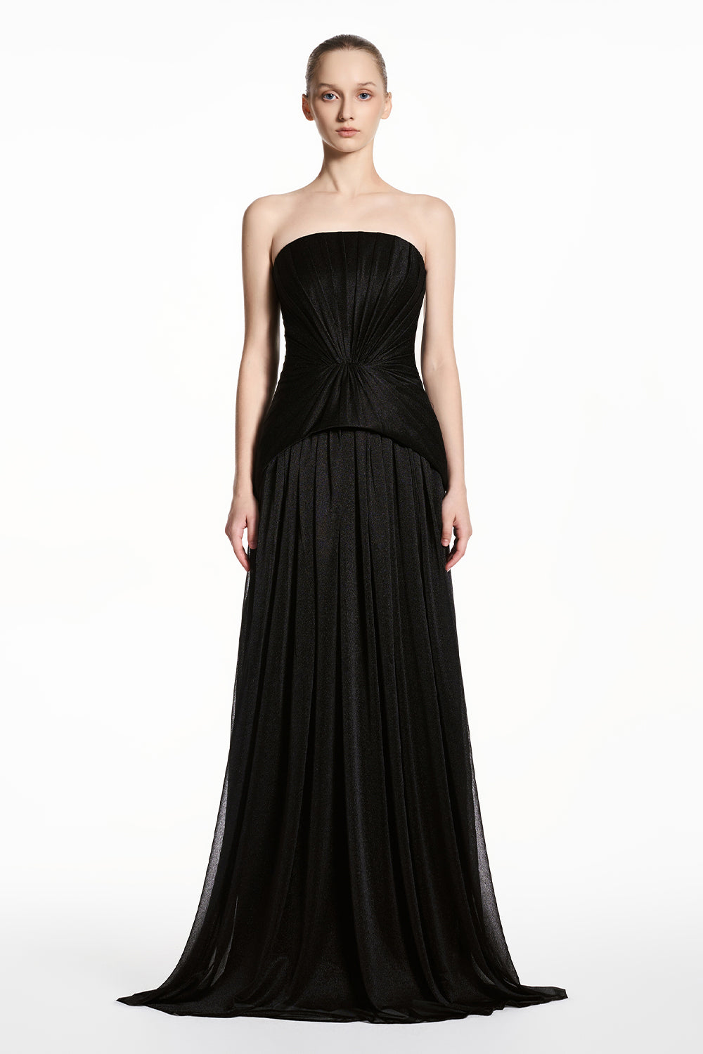 Lumine Square Neck Pleated Maxi Dress