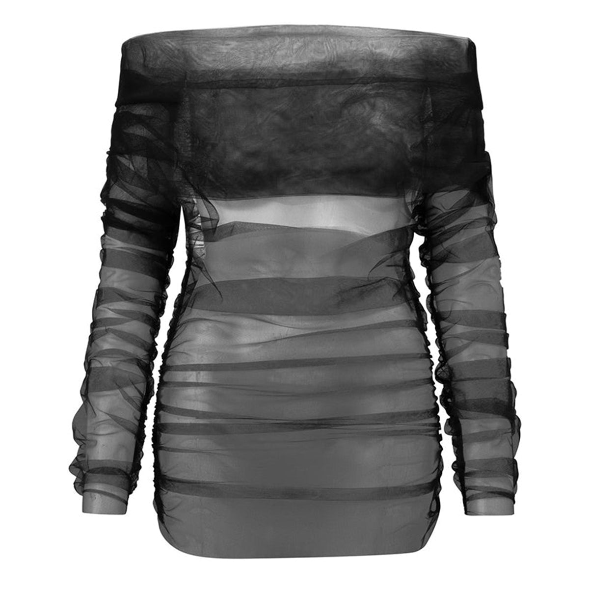Paxton Bodycon Gathered Tulle Top