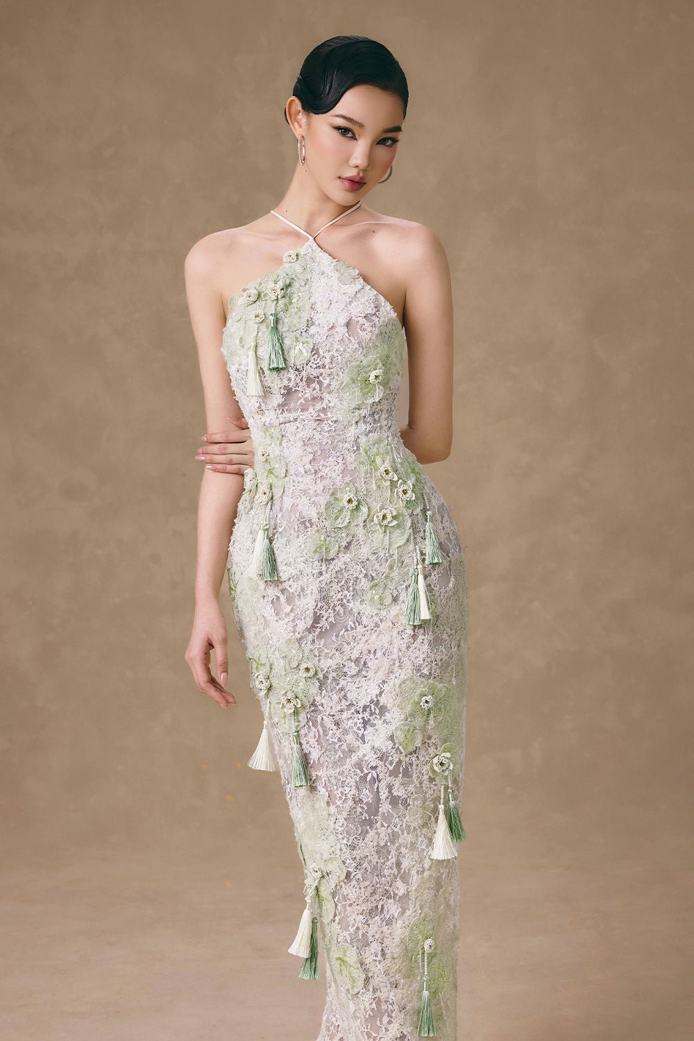 Hebe Halter Maxi Dress
