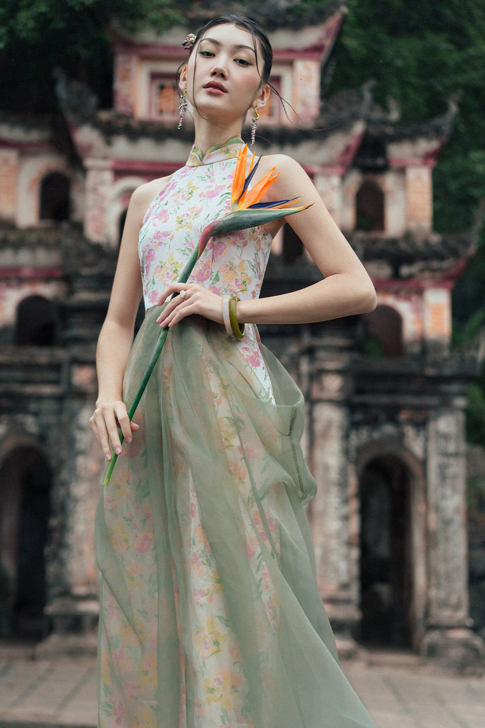 Hoa Uyen Halter Maxi Dress