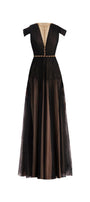 Calla A-line Pleated Chest Organza Floor Length Dress - MEAN BLVD