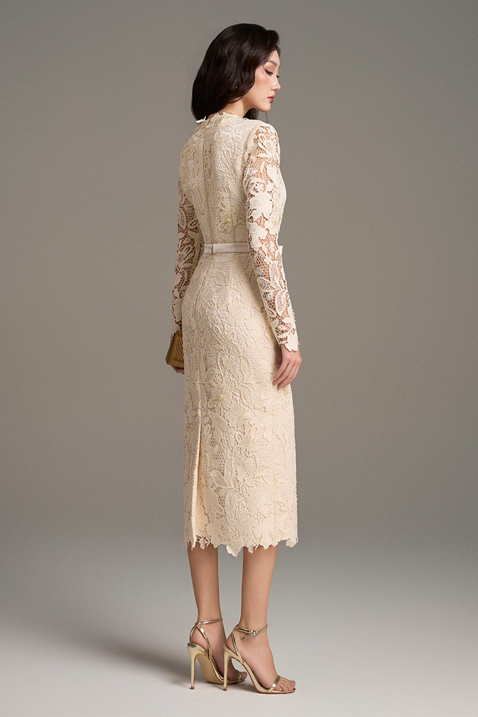 Solenne Lace Midi Dress