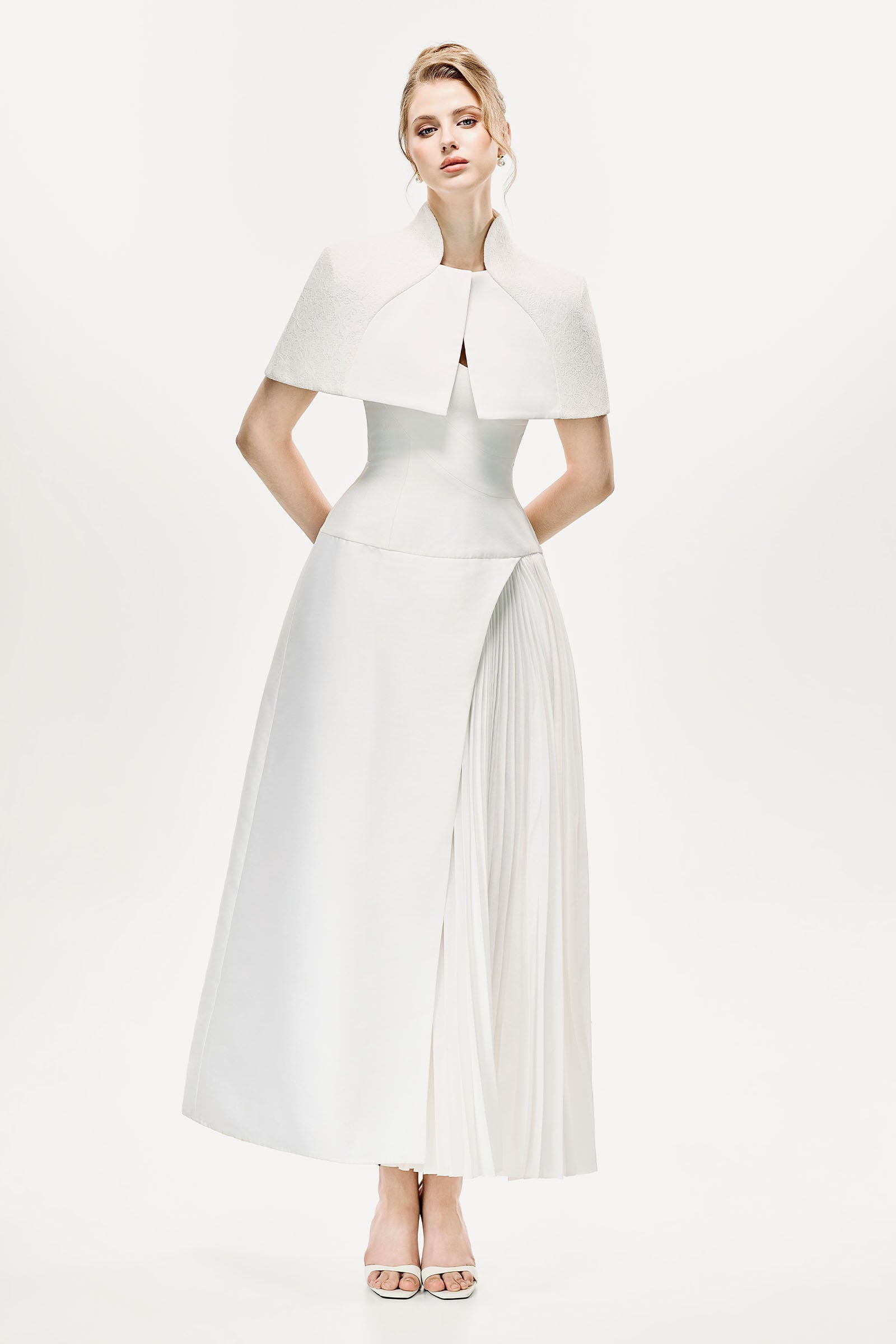 Calyra Dress with Cape