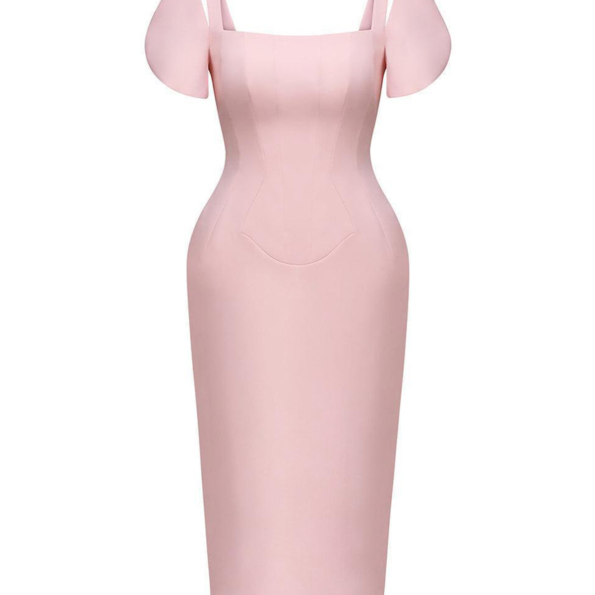 Marianne Pegged Puffy Sleeved Polycotton Midi Dress