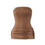 Soline Hourglass Straight Across Neck Leather Top