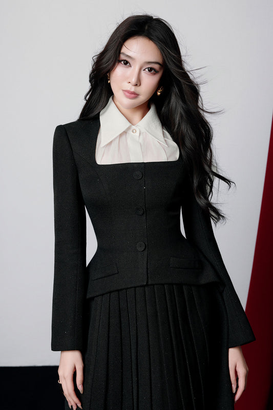 Dottie Collared Pleated Mini Dress