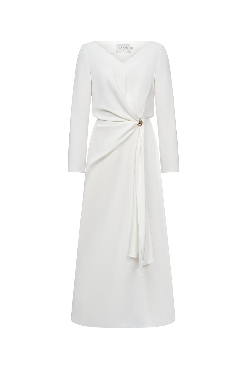 Belle Sarong Long Sleeved Cotton Silk Ankle Length Dress