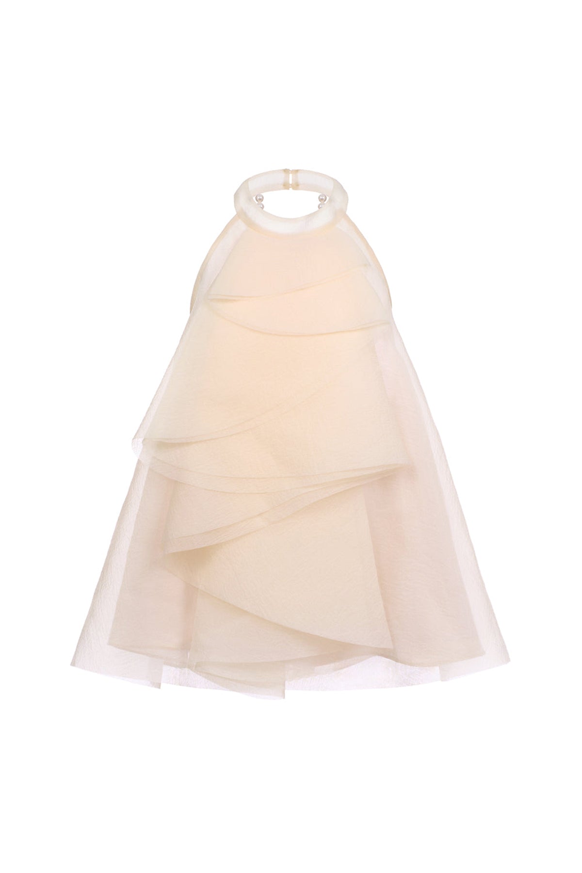 Emily Trapezoid Halter Neck Crinkle Organza Top