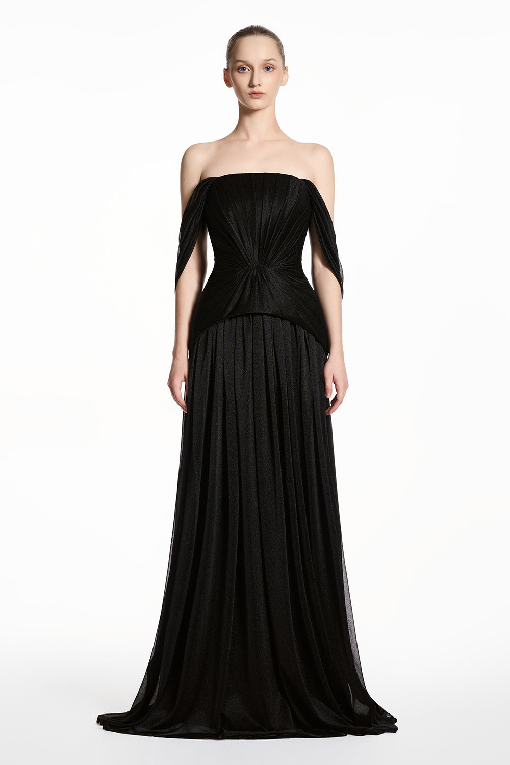 Lumine Square Neck Pleated Maxi Dress