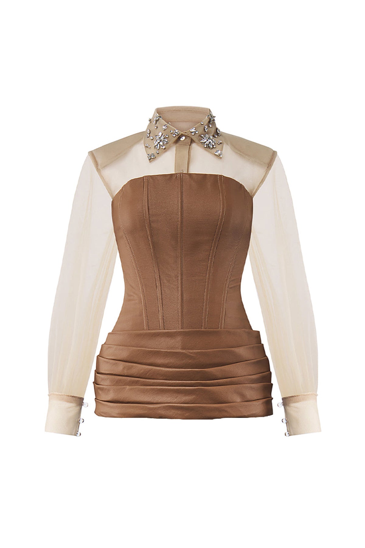 Soline Hourglass Collared Neck Leather Set
