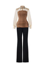 Soline Straight Ribbed Burlap Floor Length Pants