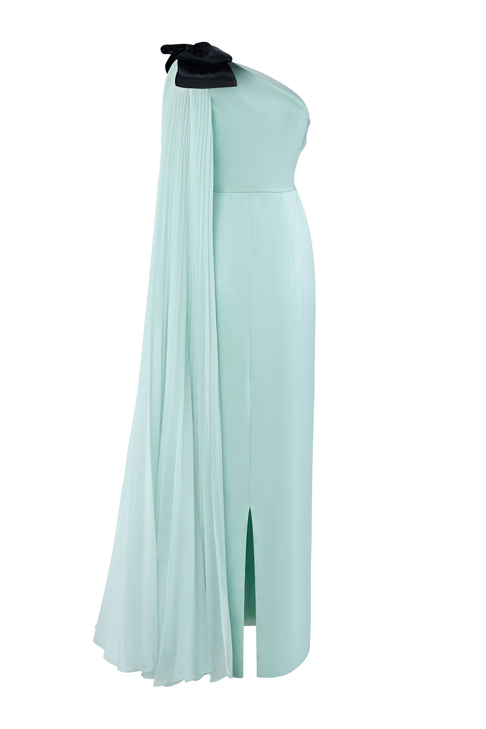 Zorya Sheath Asymmetric Sleeved Silk Midi Dress
