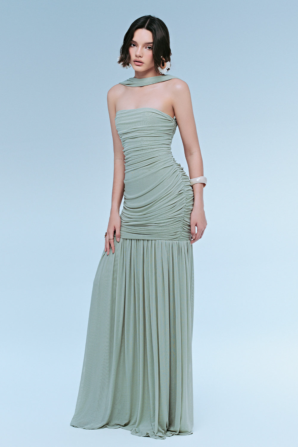Sassy Choker Neck Maxi Dress