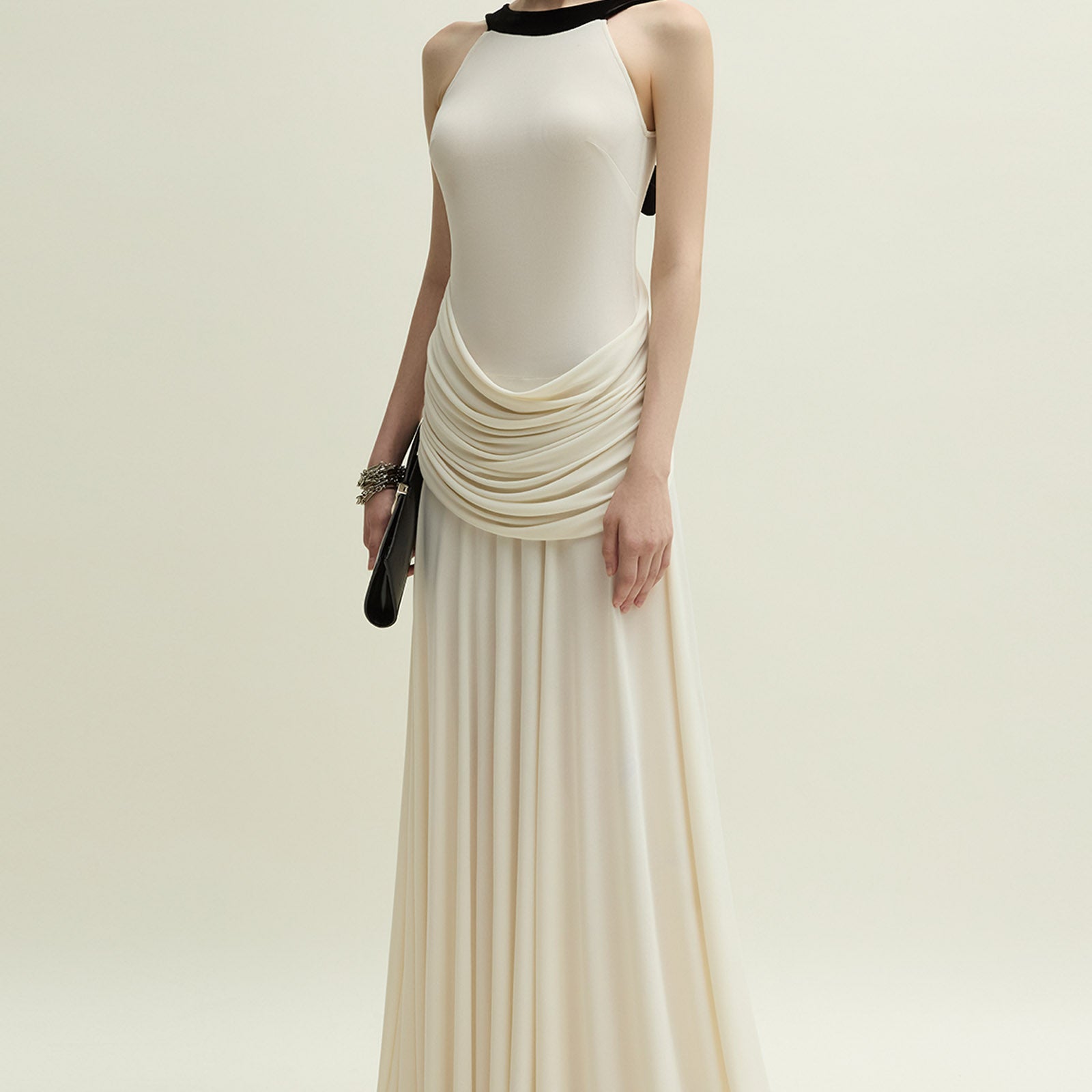 Dorset Halter Draped Maxi Dress