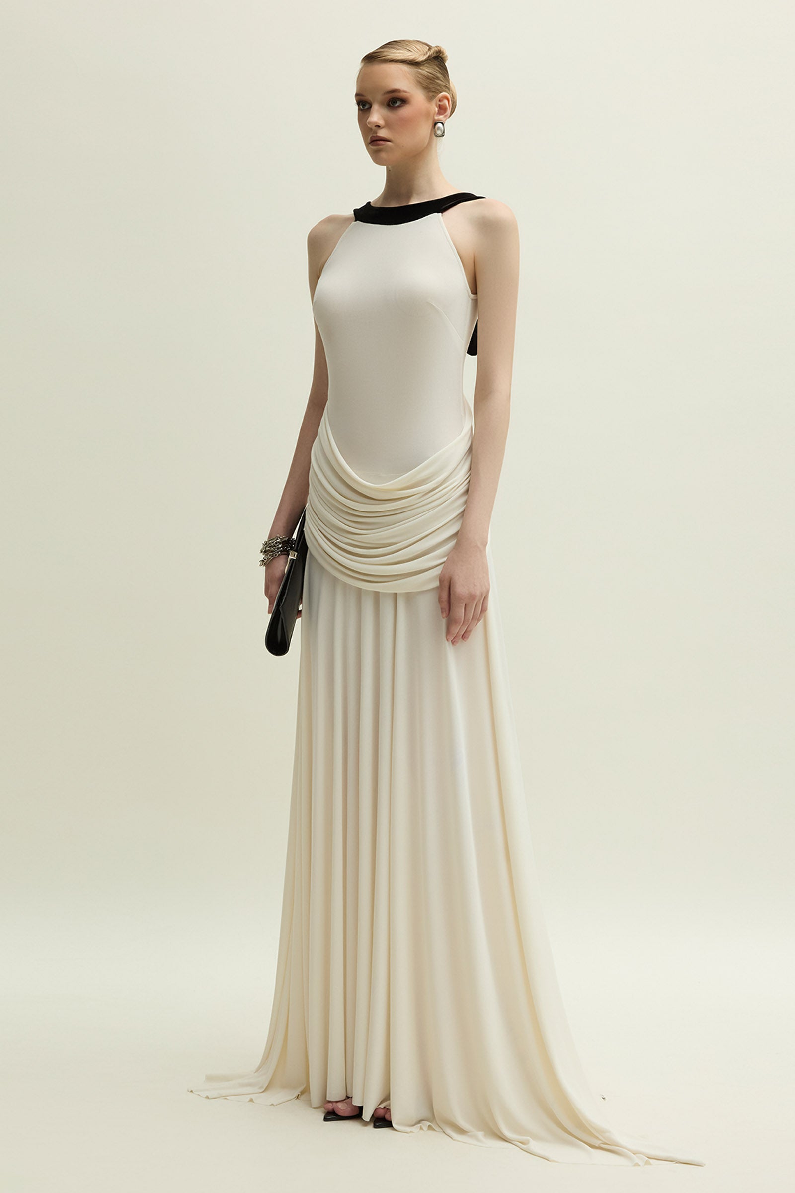 Dorset Halter Draped Maxi Dress