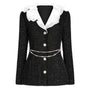 Elysia A-line Ruffle Collar Tweed Top