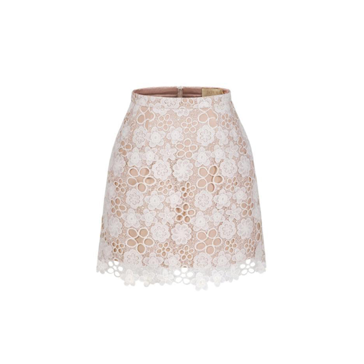 Maria A-line Back Zipper Lace Mini Skirt