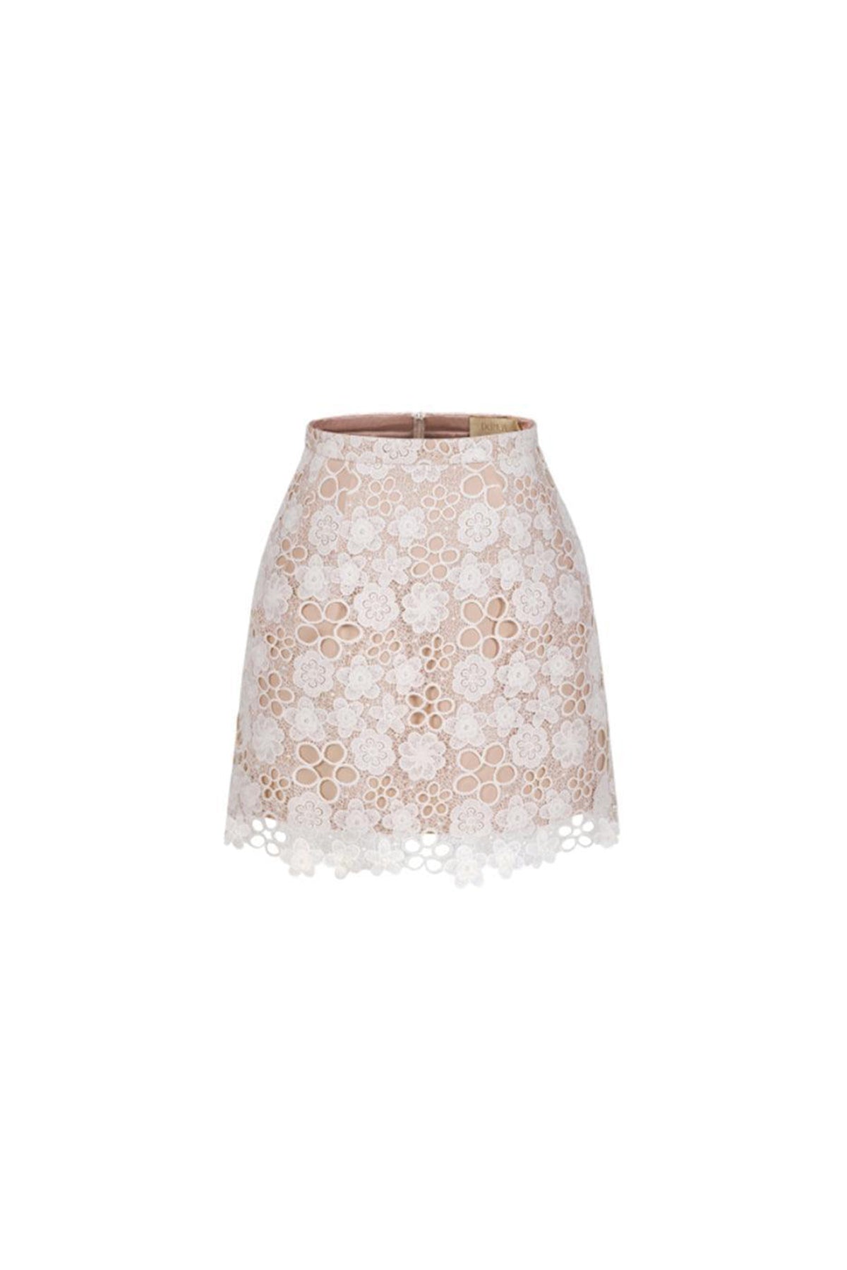 Maria A-line Back Zipper Lace Mini Skirt