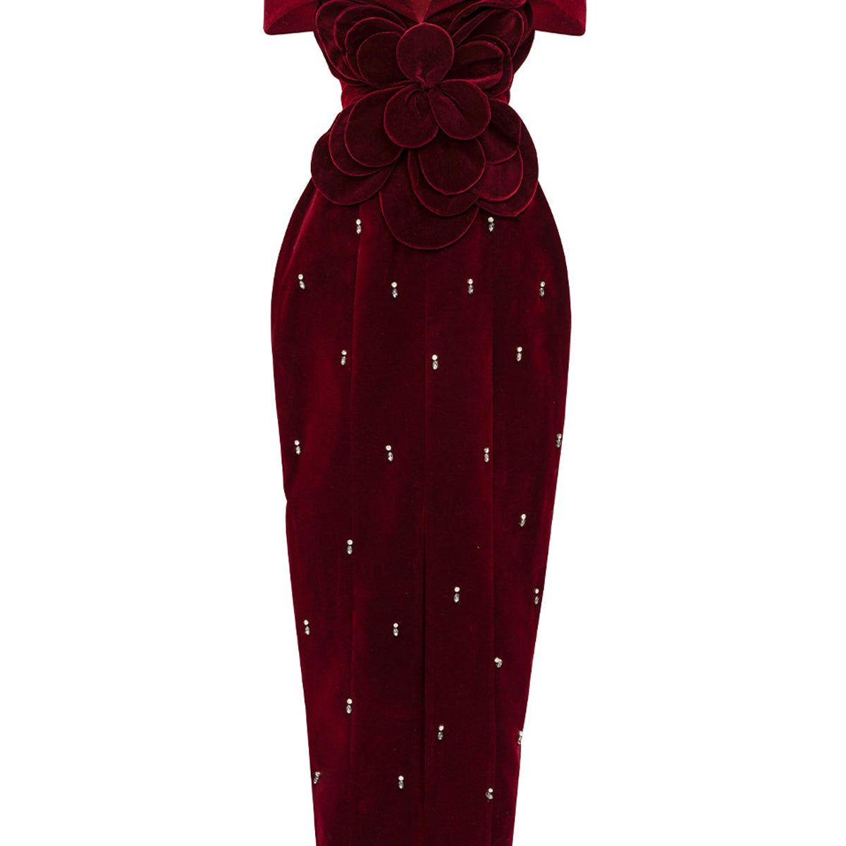 Quintero Pegged Off-Shoulder Polyester Maxi Dress