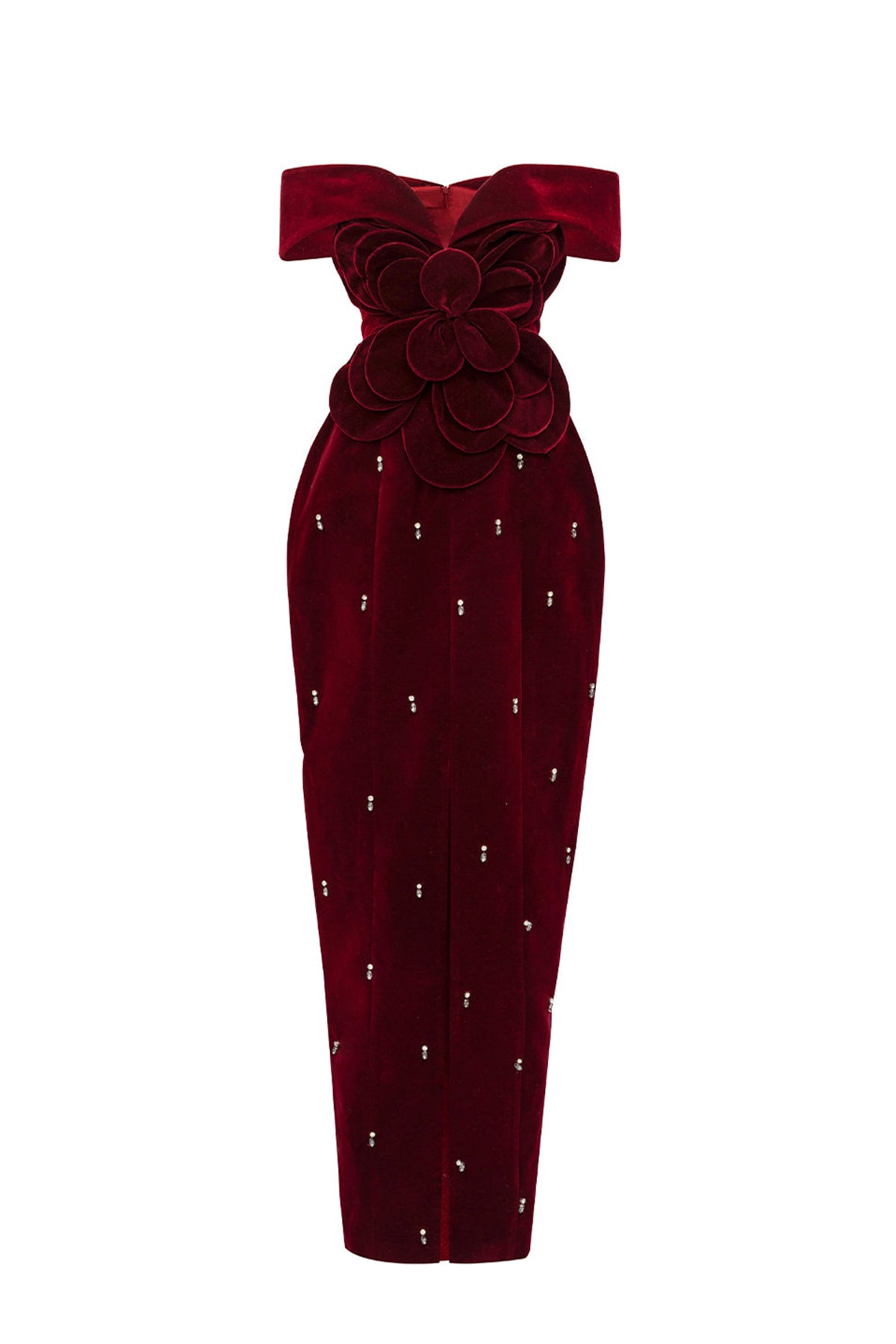 Quintero Pegged Off-Shoulder Polyester Maxi Dress