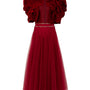 Karsyn A-line Flower Applique Polyester Ankle Length Set