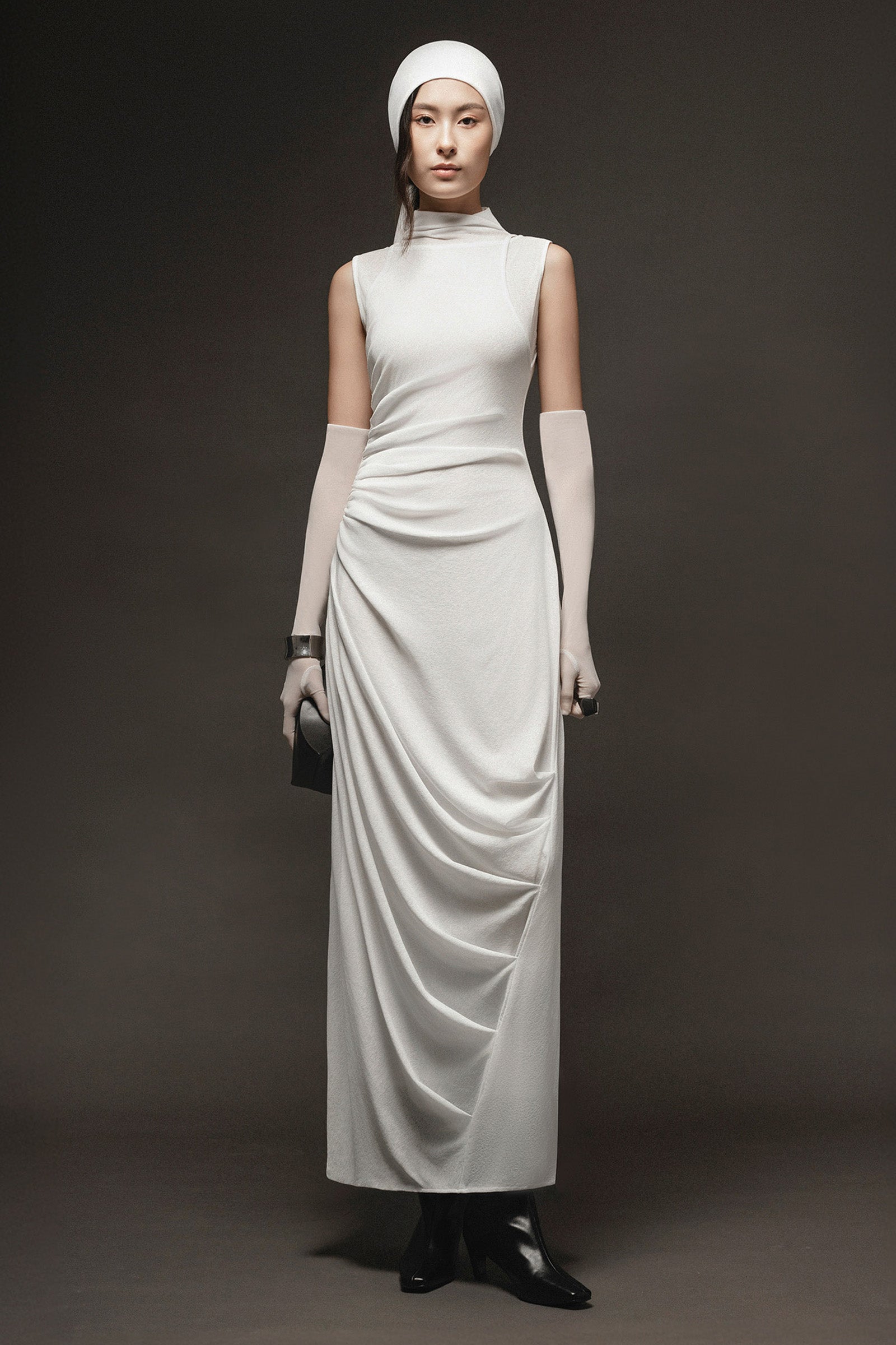 Clair Sleeveless Draped Maxi Dress