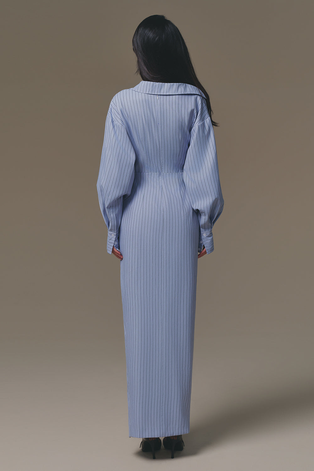 Sailing Asymmetric Neck Maxi Dress