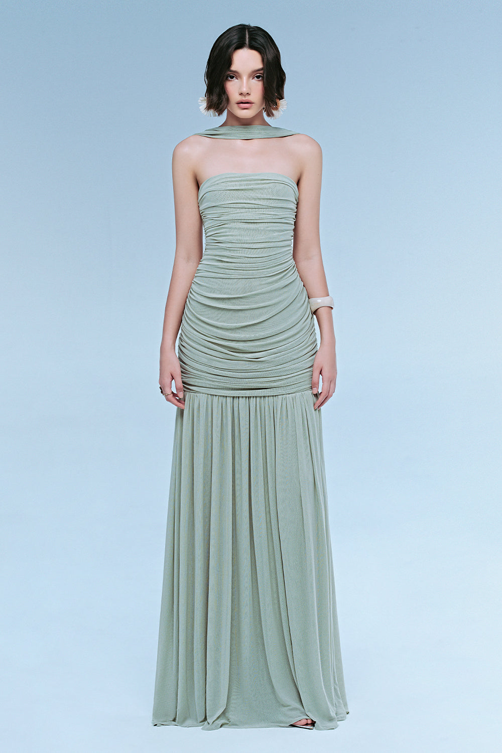 Sassy Choker Neck Maxi Dress