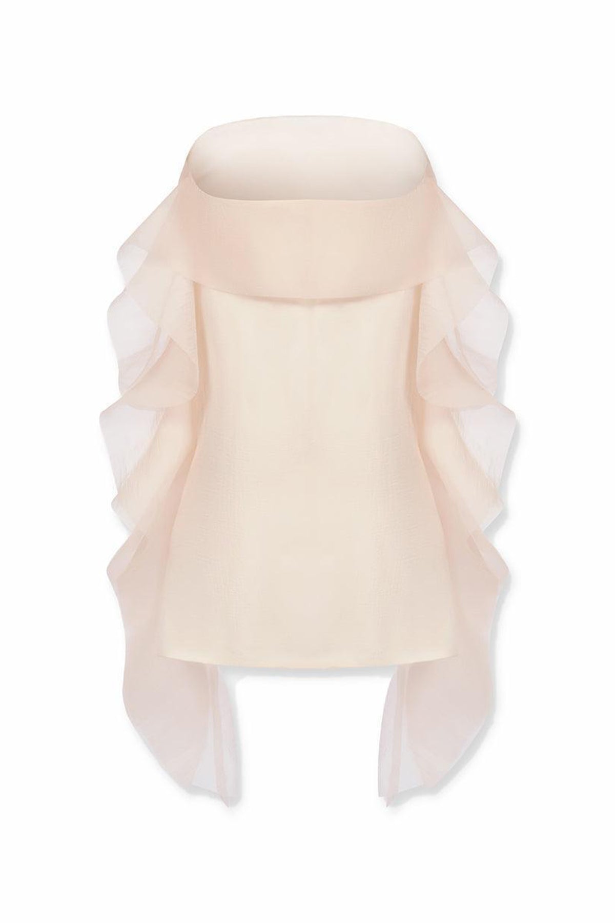 Ellie Strapless Extended Flap Crinkle Organza Mini Dress