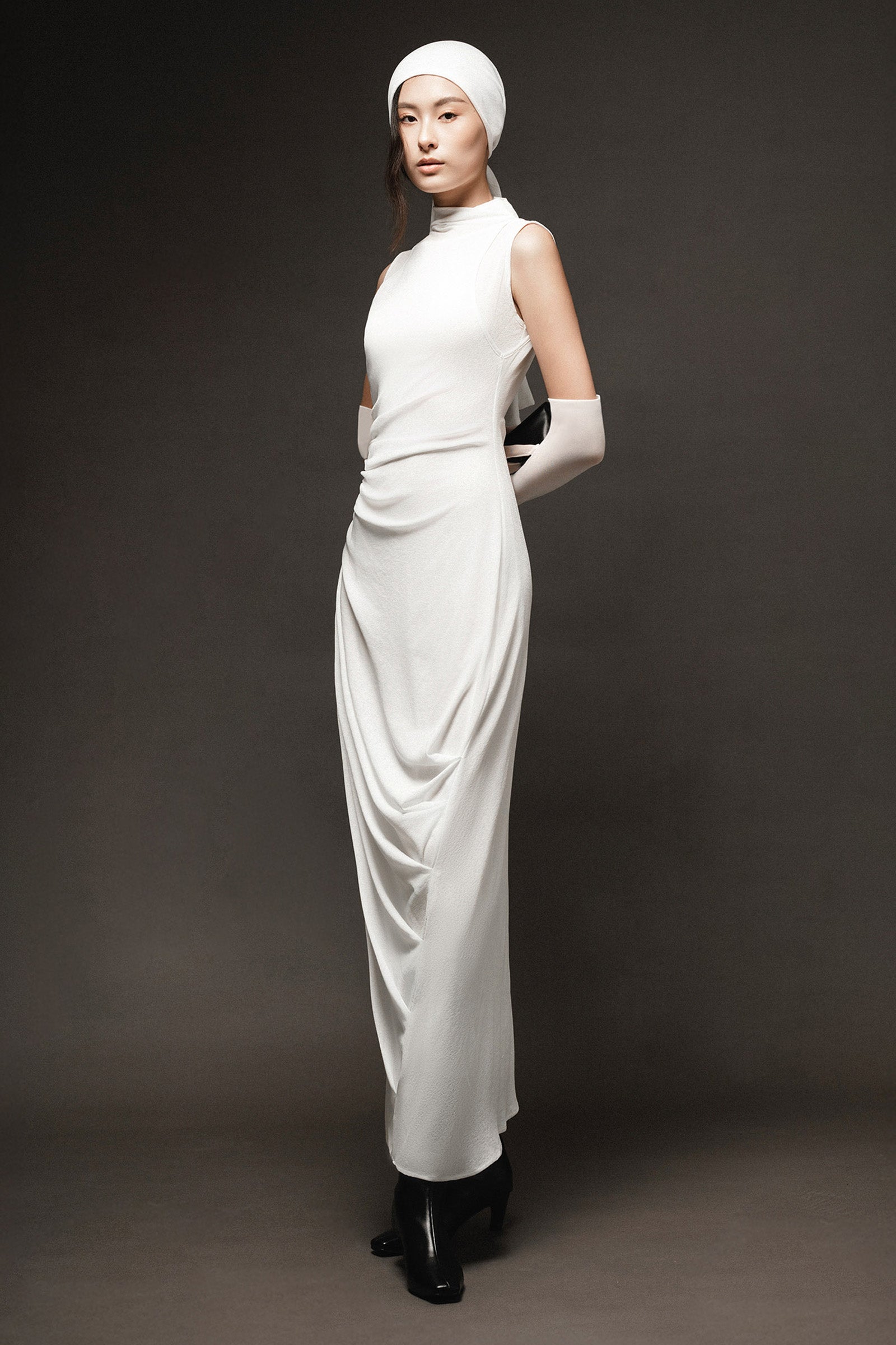 Clair Sleeveless Draped Maxi Dress