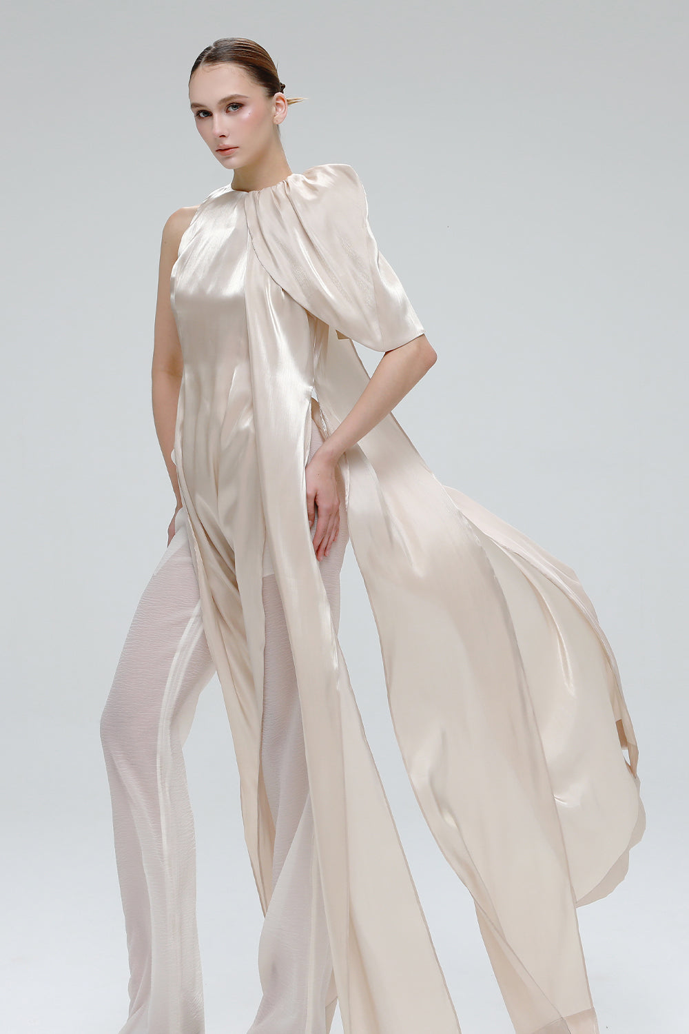 Morning Dew Draped Ao Dai Set