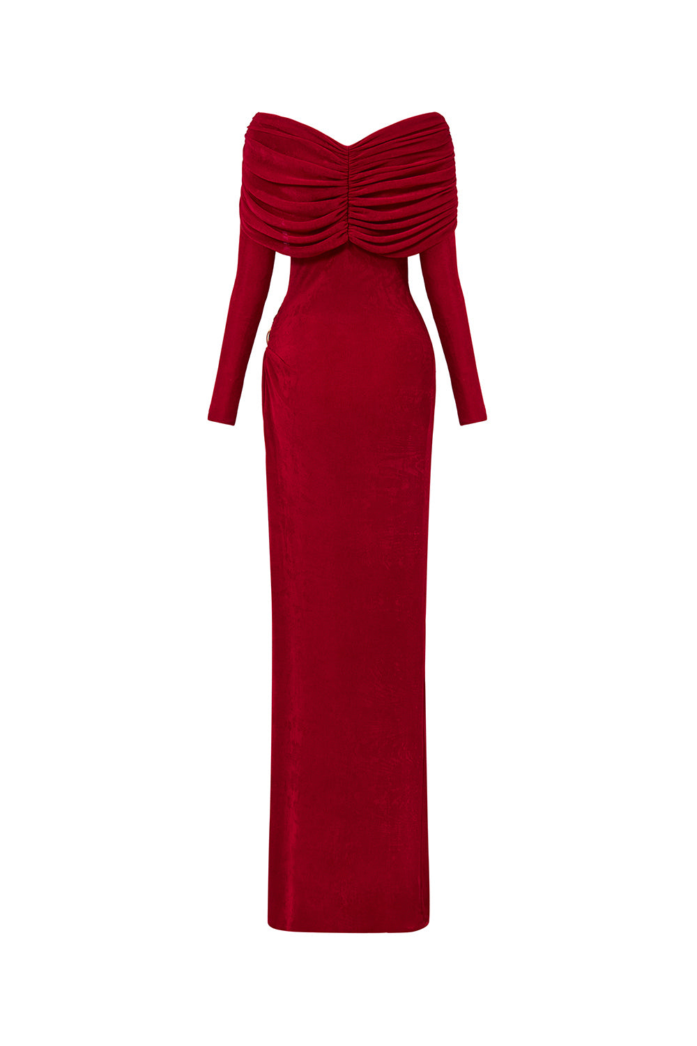 Aether Sheath Gathered Spandex Floor Length Dress