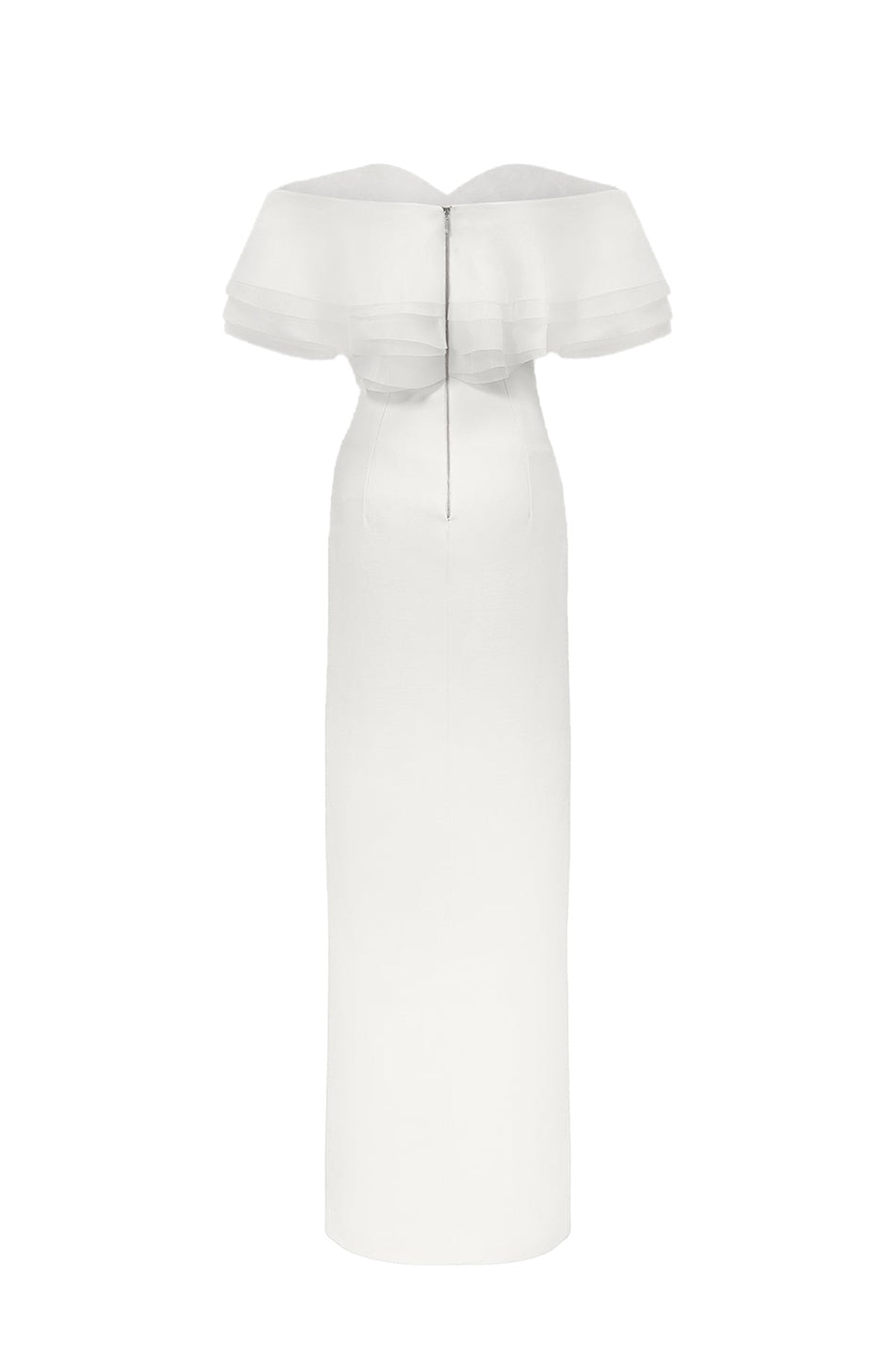 Camellia Slit Off-Shoulder Cotton Floor Length Dress
