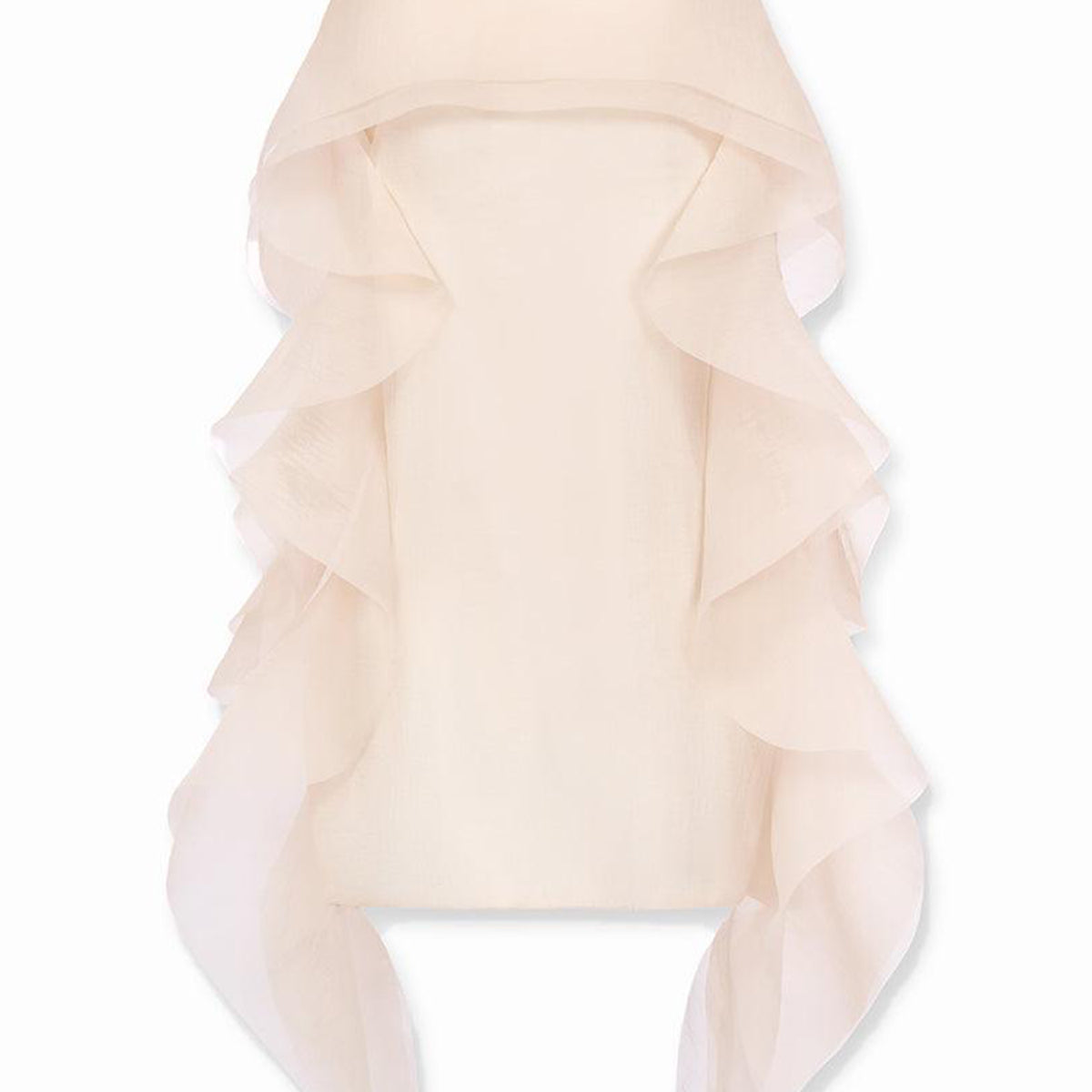Ellie Strapless Extended Flap Crinkle Organza Mini Dress