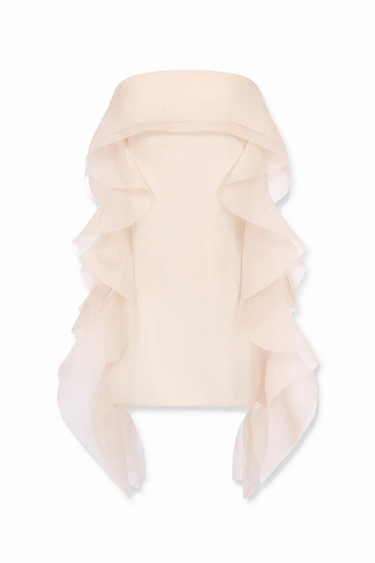 Ellie Strapless Extended Flap Crinkle Organza Mini Dress