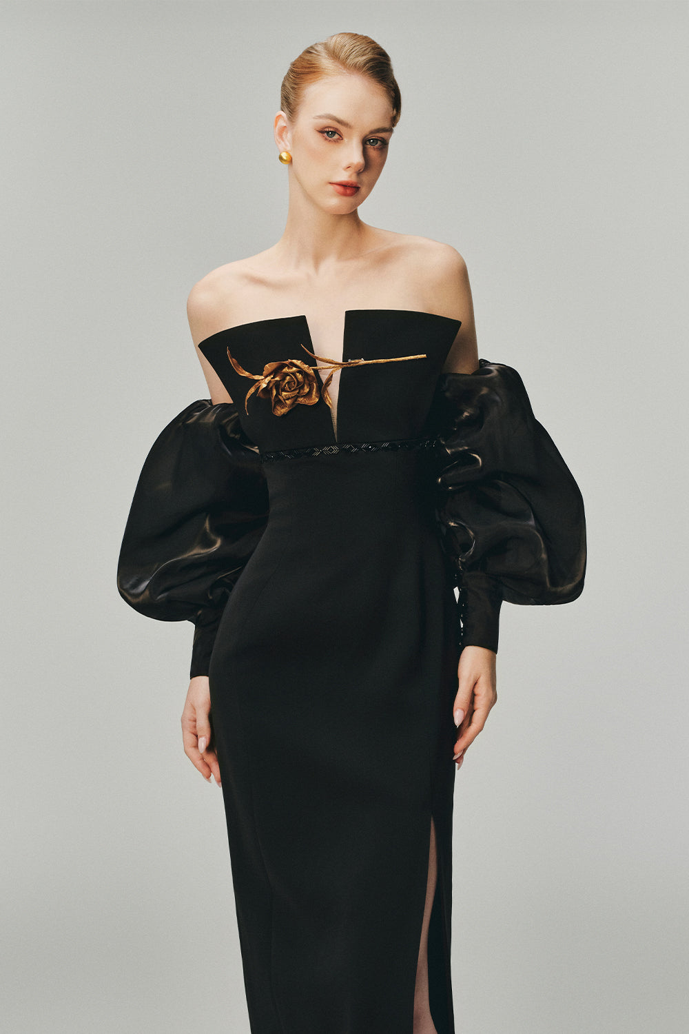 Rose Curved Neck Maxi Dress