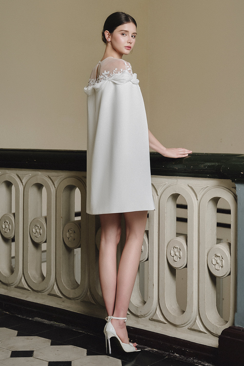 Margaret Cape Sleeve Mini Dress