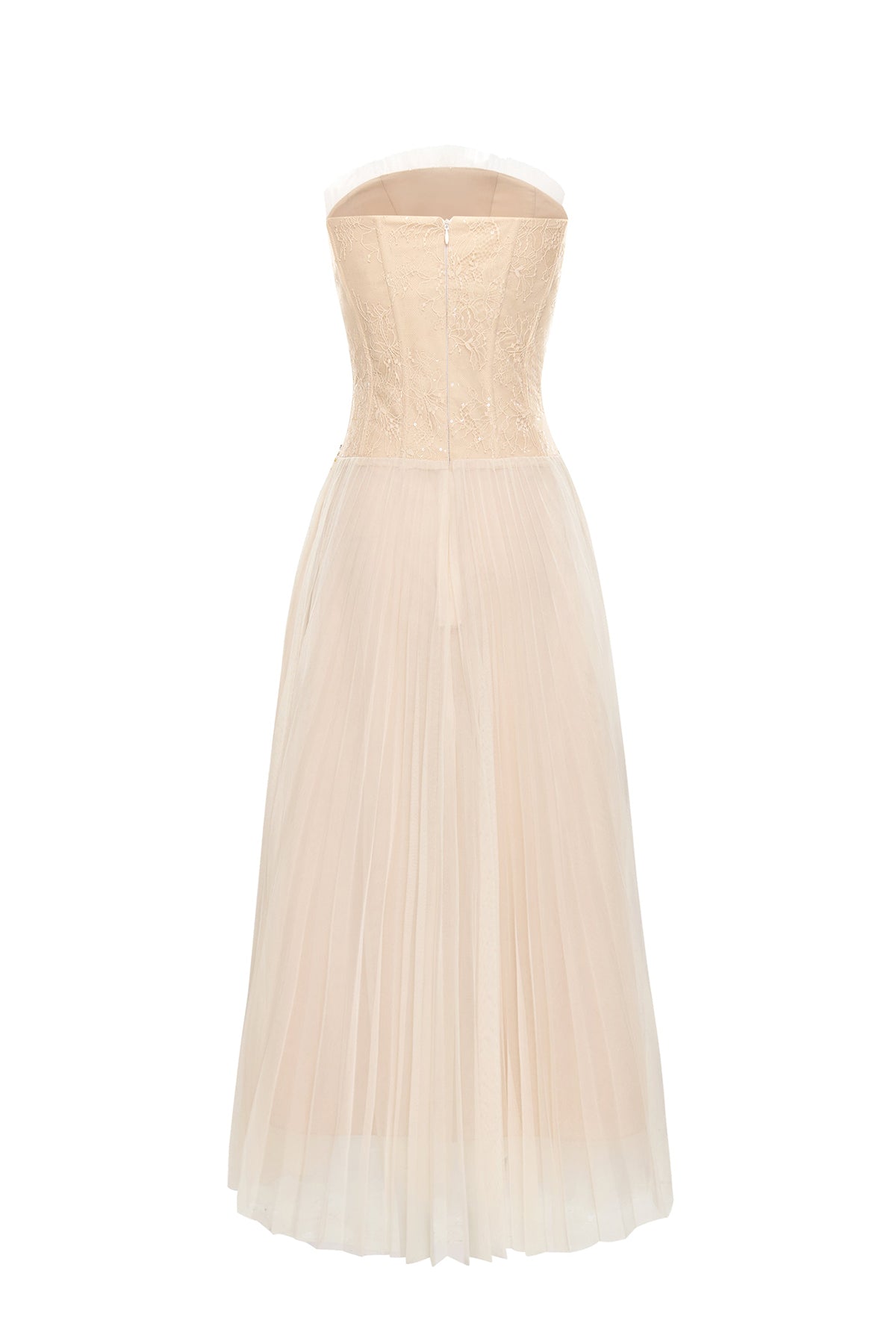 Serenya A-line Ruffled Chantilly Lace Midi Dress