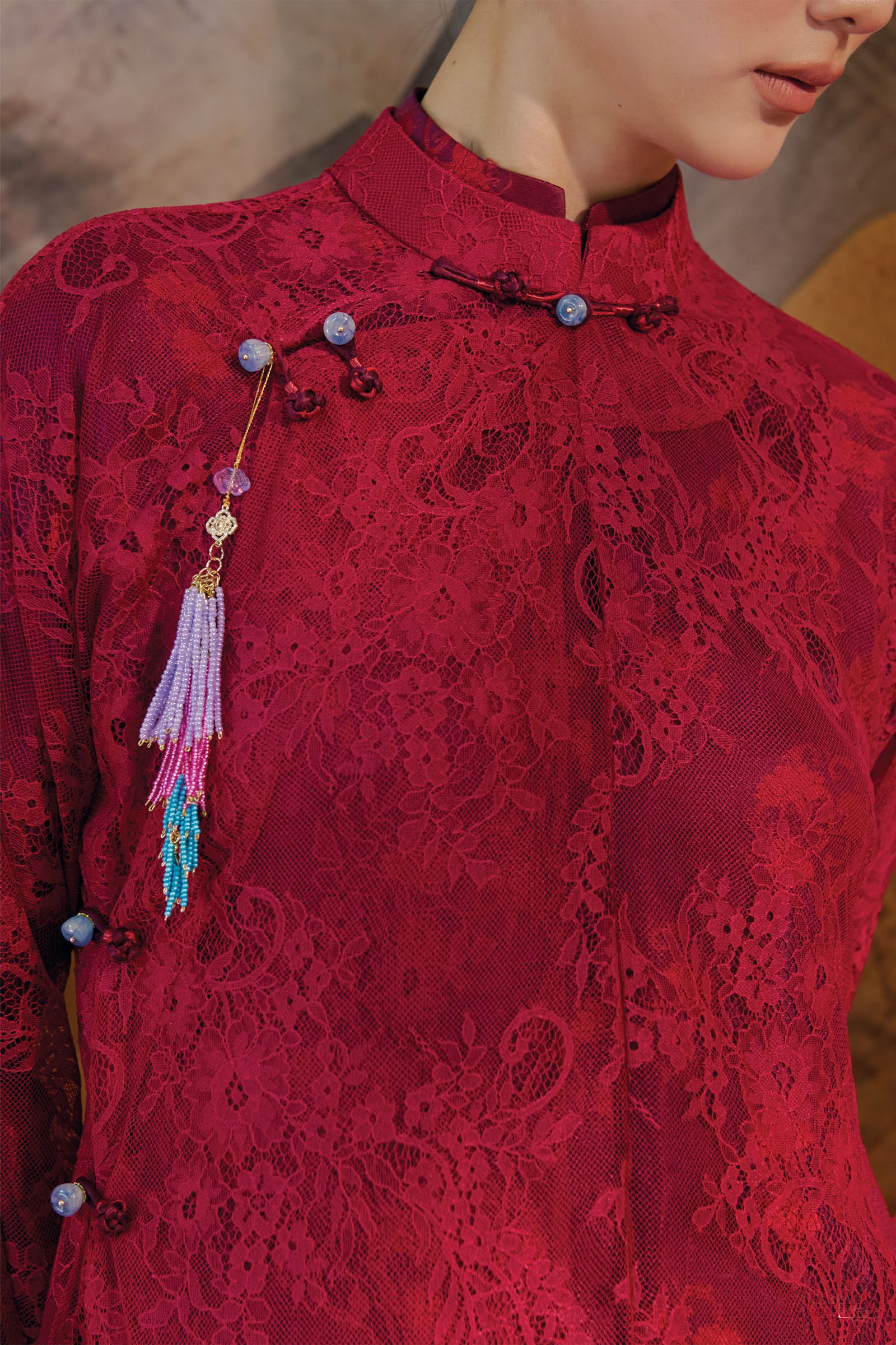 Nha Khue Lace Ao Dai Set