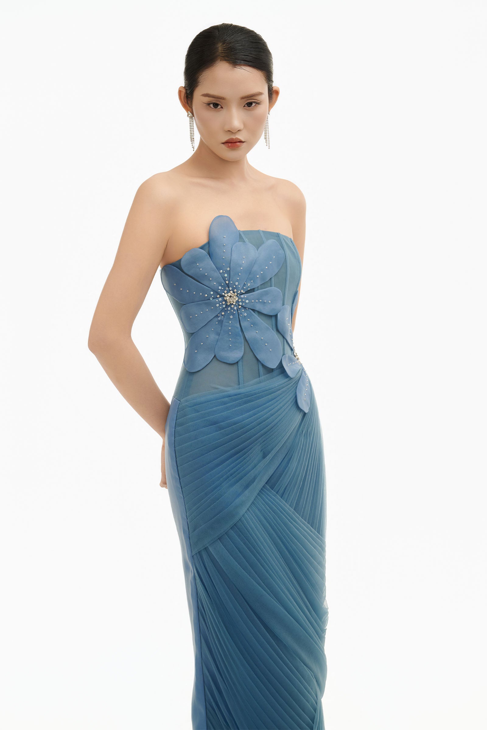 Opaline Pleated Maxi Dress