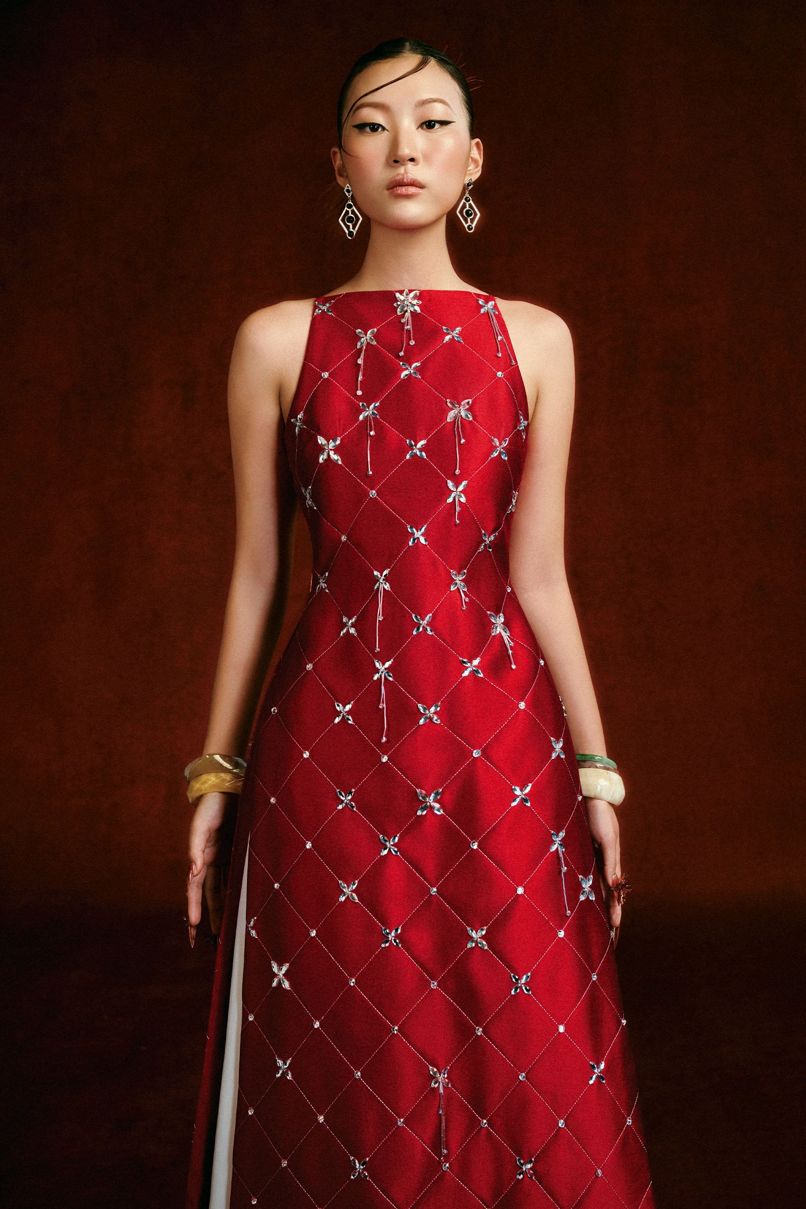 Bach Thuy Rhinestone Ao Dai